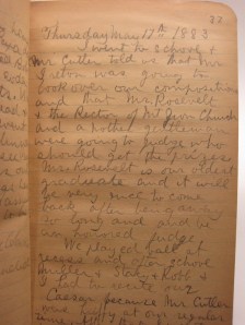 Diary entry, May 17th, 1883