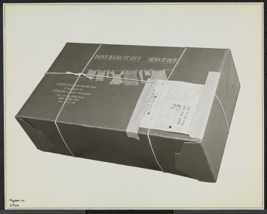 Carolyn Laundry, 111 East 128th St., Interior, Box of Laundry.