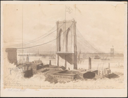 Sketch of View of Bridge from Sand St. Brooklyn