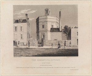 Charles Burton (19th cent.) Hatch & Smillie. Public Reservoir, Bowery, New York. 1831. Museum of the City of New York. 29.100.1536