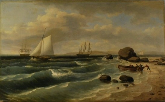BeforeThomas Birch (1779-1851). View of Staten Island from Sandy Hook. 1827. Museum of the City of New York. 33.306.2