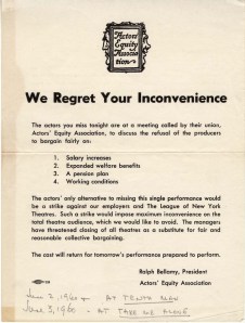 Program insert, 1960. Museum of the City of New York. F2013.50.2.