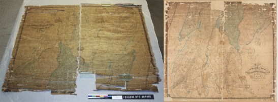Map published by M. (Matthew) Dripps. Southern Part of West-chester County N.Y. Surveyed by R. F. O. Conner, 1853 (Before and after treatment). Museum of the City of New York. 29.100.2628