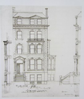 Detlef Lienau, Design for George Mosle Residence, 5 West 51st Street, N.Y., 1879. Courtesy of Detlef Lienau architectural drawings and papers, Department of Drawings and Archives, Avery Architectural and Fine Arts Library.