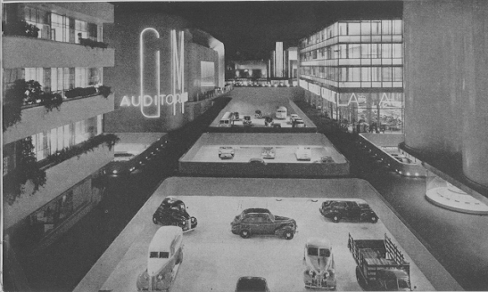 Excerpted image from "Futurama," 1939, in the 1939-1940 New York World's Fair Collection. Museum of the City of New York. 95.156.17
