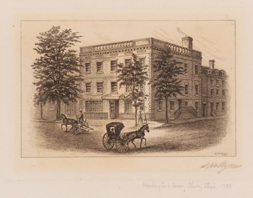 Samuel Hollyer (1826-1919). Washington's House, Cherry Street, 1788. 1901. Museum of the City of New York. X2011.5.38.