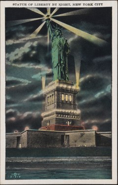Irving Underhill (d. 1960), Statue of Liberty by Night, New York City, ca. 1930, in the Postcard Collection. Museum of the City of New York. X2011.34.2594.