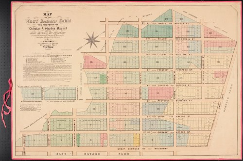 John Bute Holmes (ca. 1820-1887) and Th. Casimir Goerck (d. 1798).  Map of the Bayard Farm.  Museum of the City of New York, 29.100.2811.