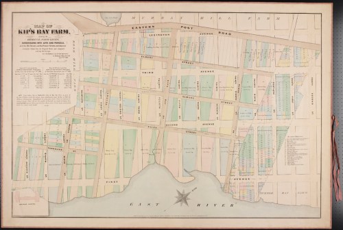 John Bute Holmes (ca.1820-1887).  Map of the Kip's Bay Farm.  Museum of the City of New York. 29.100.2823.