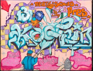 Maurice (Kool Aid 131) Antonio. Kool Aid 131 Death Squad TDS Pres. Page of TDS's black book in memory of Bear 167. ca. 1985. Museum of the City of New York. 94.114.271.4