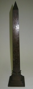 Model of Cleopatra's Needle. Produced by Tiffany & Company for the 1881 unveiling of the obelisk. MCNY 89.50.4, gift of Mrs. Rowland Stebbins, Jr.