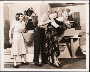 Vandamm. "Angel in the Wings" theater still, with Grace Hartman, Paul Hartman, and Elaine Stritch in the sketch "Trailer Trouble". 1947. Museum of the City of New York. 68.80.11959