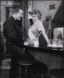 Zinn Arthur. Patrick McVey as Carl and Elaine Stritch as Grace Hoylard in "Bus Stop". 1955-1956. Museum of the City of New York. 68.80.4607
