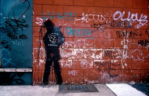 Shadowman by Richard Hambleton, New York Photo by Hank O'Neill