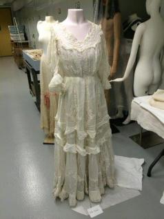 Elsie Whelen's lavishly embroidered 1906 white cotton mull dress
