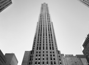 Marin Wells, Age 9, Entering the G.E. Building, Rockefeller Center, 2014.