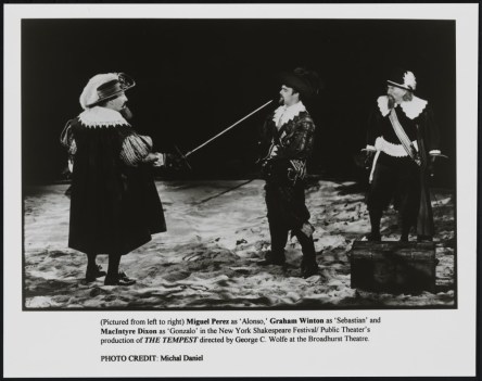 Michal Daniel. [MIguel Perez as Alonso, Graham Winton as Sebastian, and MacIntyre Dixon as Gonzalo.] 1995. Museum of the City of New York. F2013.41.7906