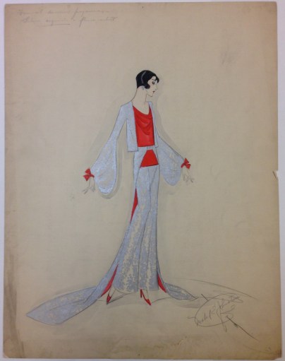 Mabel E. Johnston. [Formal dinner pajamas.] ca. 1925. Museum of the City of New York. Mabel E. Johnston drawings.