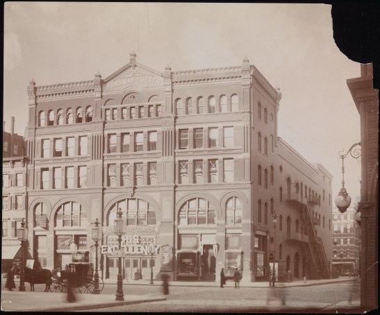 The exterior of the Broadway Theatre at Broadway and 41st Street.
