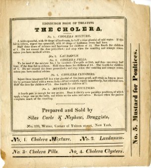 Edinburgh Mode of Treating the Cholera, ca. 1832, in the Collection on Infrastructure. Museum of the City of New York. 40.214.1