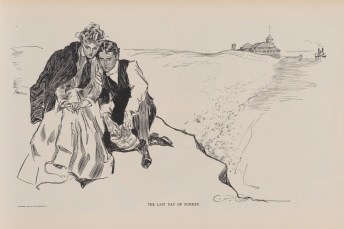 The Last Day of Summer Copyright 1894, Life publishing company In this illustration not only has Gibson’s girl declared ownership of a man-tailored shirt and tie, she has even stolen her escort’s jacket.
