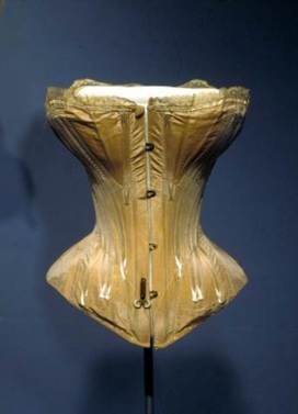 Corset (Wedding), 1866, Changeable silk and baleen (whalebone). Gift of Mrs. Fanchen Nicoll, 32.42.3