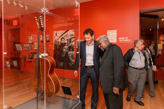 Curator Stephen Petrus (left) with James Robinson, a member of the Lead Belly family