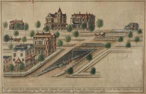 Louis A. Risse, "First sketch of a transverse road drawn by Louis A. Risse as visioned by him in the conception of the original planning of the Grand Boulevard and Concourse 1892." Museum of the City of New York. 69.111.2