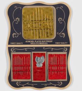 Foil wrapped needle set from the Bronx Amalgamated Housing Cooperative Supermarket, ca. 1955 - ca. 1970. Museum of the City of New York. 2015.10.1 