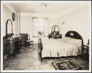 Wurts Bros. (New York, N.Y.), Sedgwick Avenue and Gun Hill Road. Amalgamated Clothing Workers Apartments [Amalgamated Housing Cooperative.] Interior, bedroom, 1929. Museum of the City of New York. X2010.7.2.3460