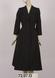 Coat in fine black faille by Sophie Gimbel for Salon Moderne of Saks Fifth Avenue, ca. 1955. Museum of the City of New York, 72.97.13.
