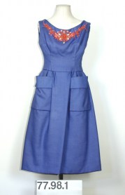 Afternoon dress in blue linen by Christian Dior, 1959. Museum of the City of New York, 77.98.1.