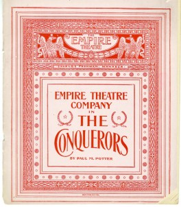 Brochure for The Conquerers, 1899. Museum of the City of New York. Theatrical production files.