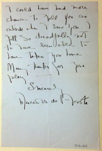 Letter from Mercedes de Acosta, ca. 1925. Museum of the City of New York. 70.6.125.