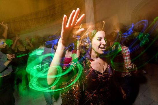 Dancers at the Silent Disco. Photograph by Filip Wolak Courtesy MCNY.