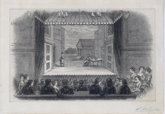 Samuel Hollyner (1829-1919). [Interior of John Street Theatre, reproduction.] undated. Museum of the City of New York. 29.100.1178.