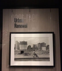 Installation with picture rail and wires from New York at Its Core. Photo by the author for the Museum of the City of New York.