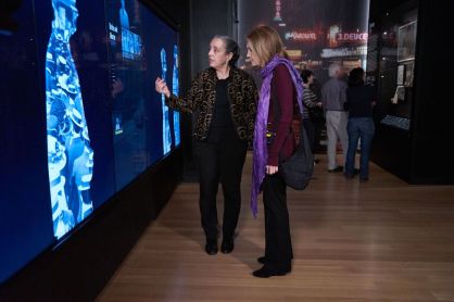 Gloria Steinem visiting New York at Its Core with Chief Curator Sarah Henry.