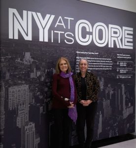 Gloria Steinem visiting New York at Its Core with Chief Curator Sarah Henry.