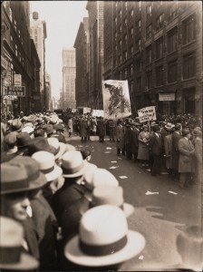Photographer unknown. [Protest for a seven hour workday.] ca. 1915. Museum of the City of New York. X2010.11.11377